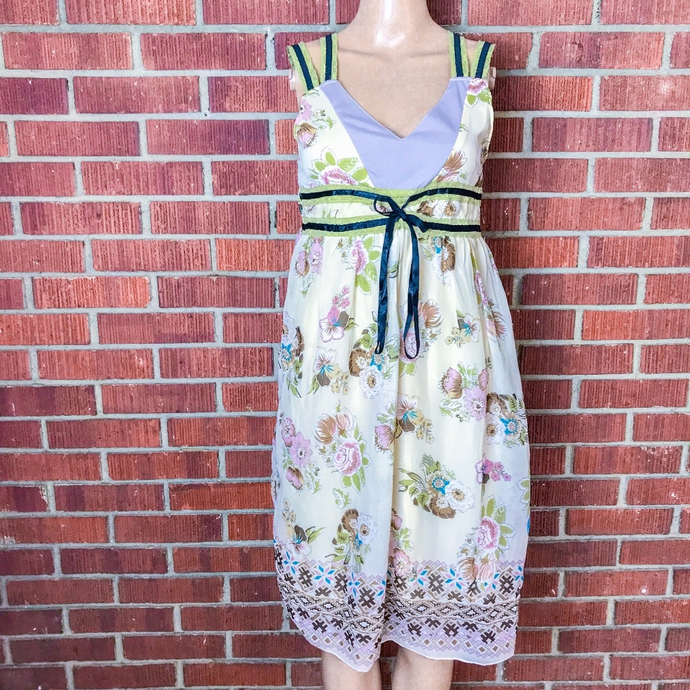 DVF Diane Von Furstenberg Cream Floral Sundress